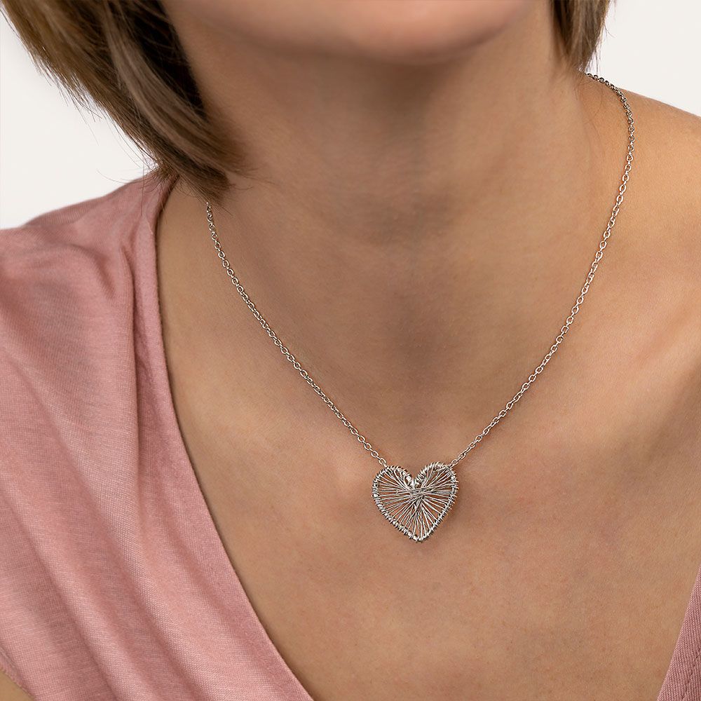 Collana cuore microfilo