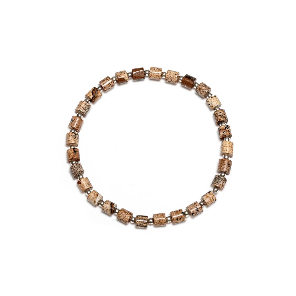 Bracciale elastico diaspro cilindri