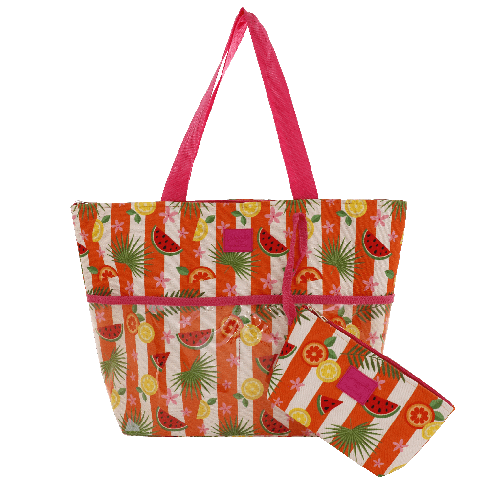 Borsa mare con busta Tropical