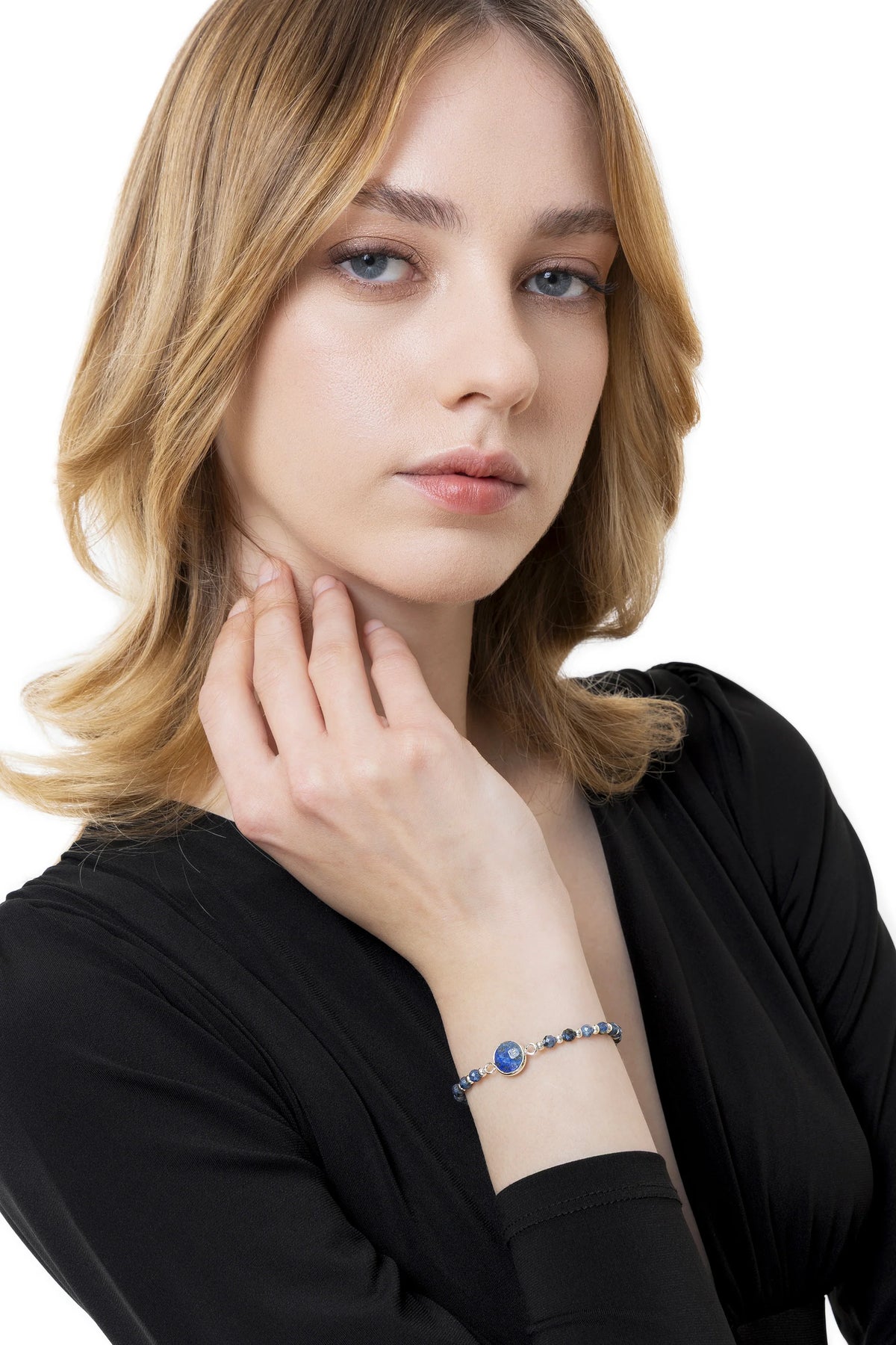 Bracciale elastico con lapislazzuli