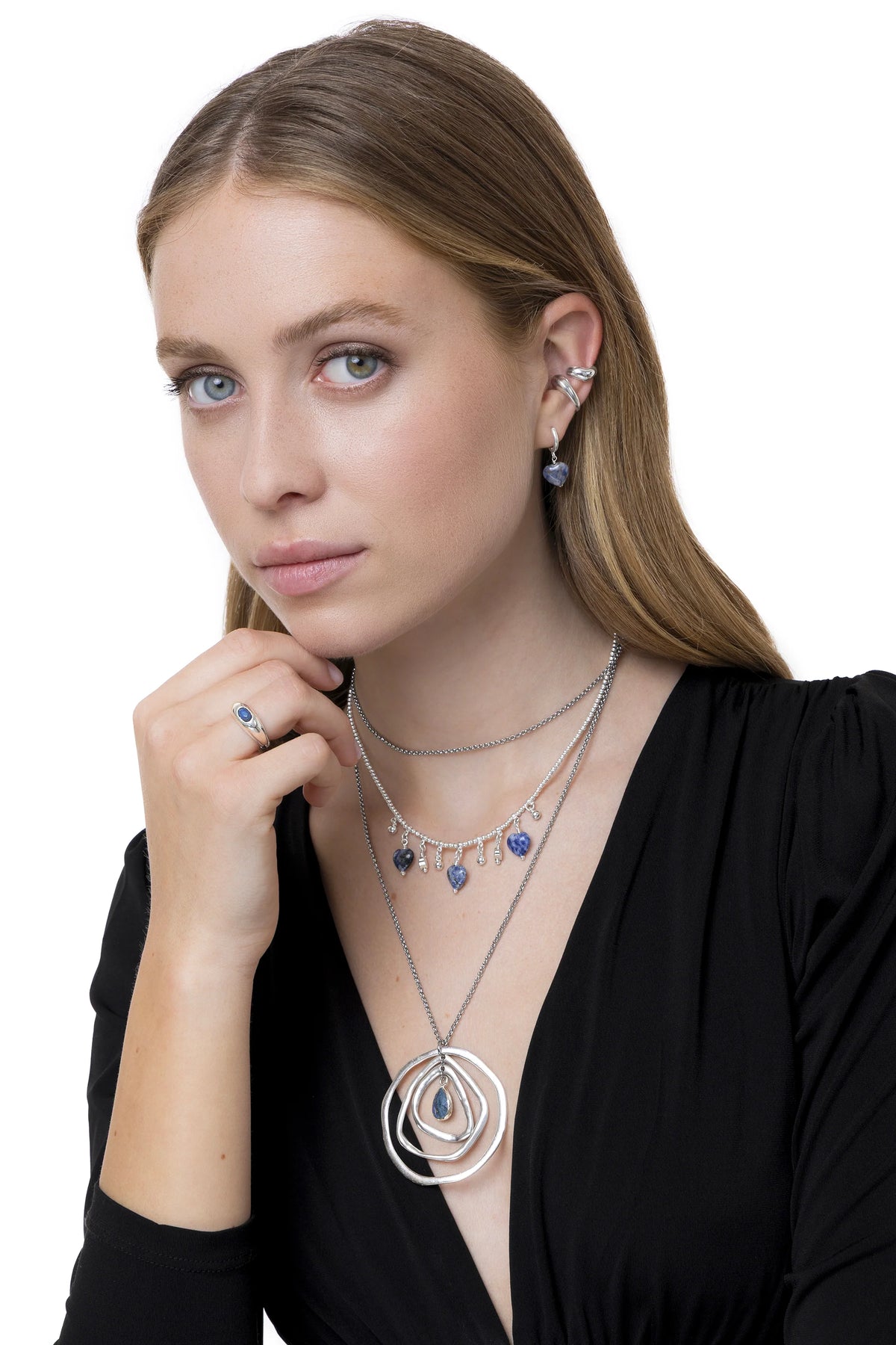 Collana con cuori in lapislazzuli