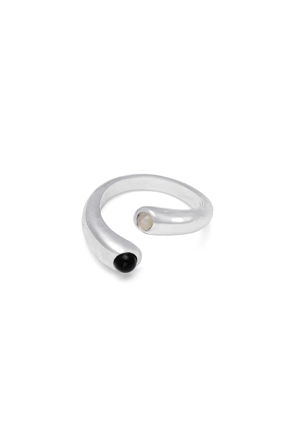 Anello regolabile onice e pietra lunare