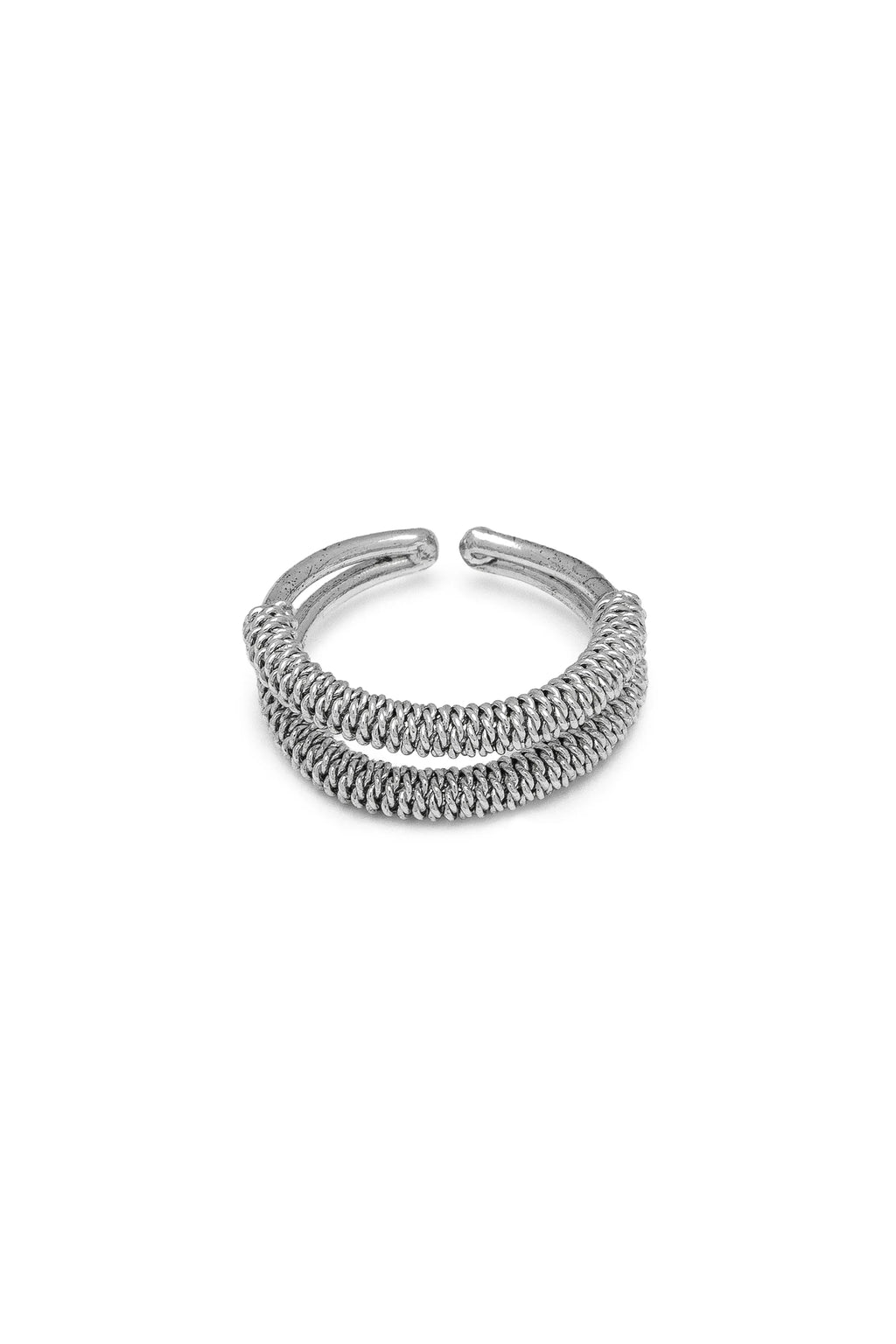 Anello regolabile a doppia fascia intrecciata