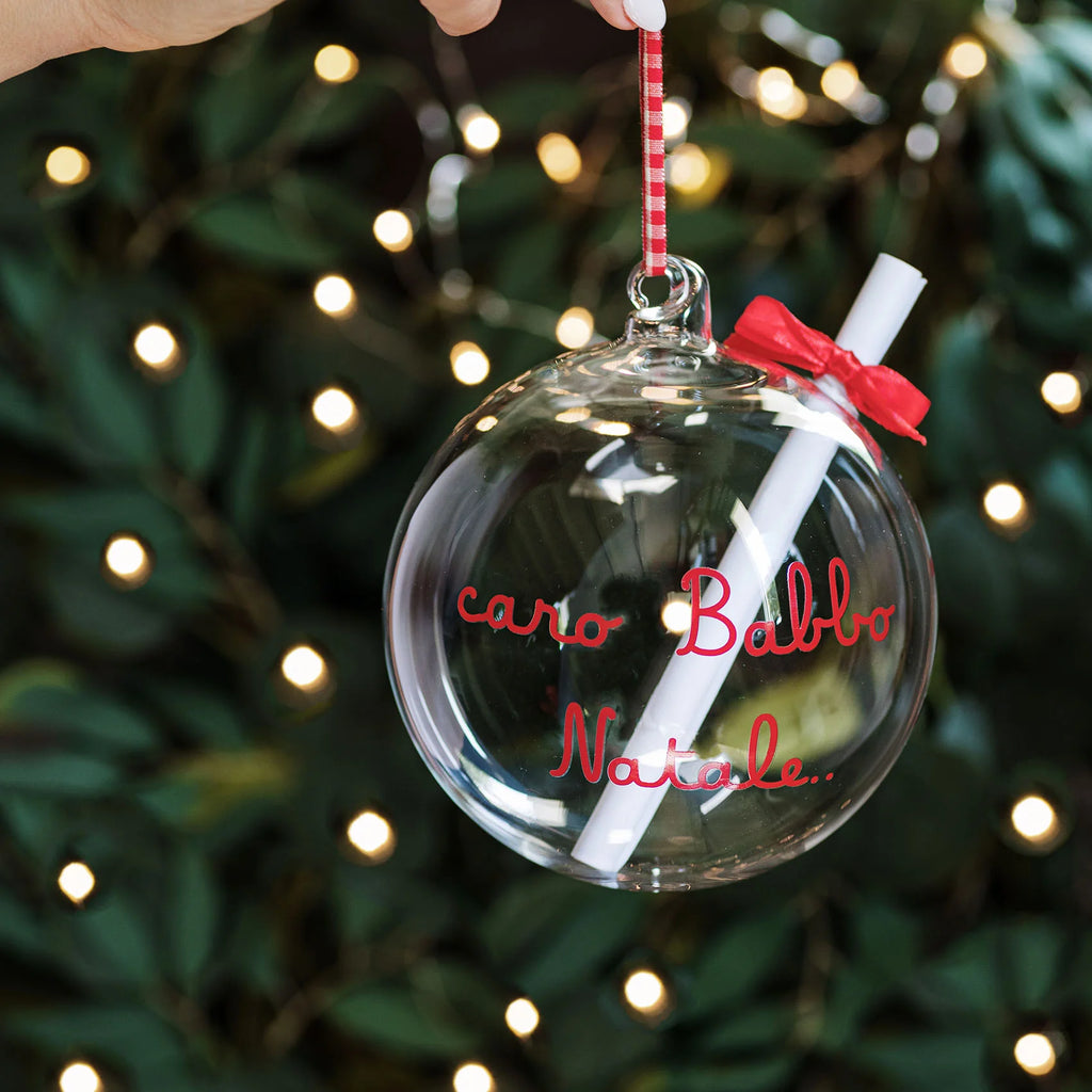 Pallina con lettera Caro Babbo Natale