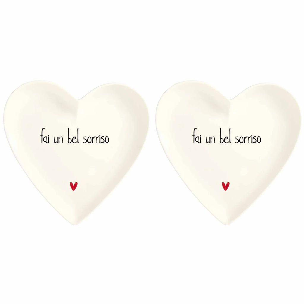 Set 2 piatti cuore Fai un bel sorriso