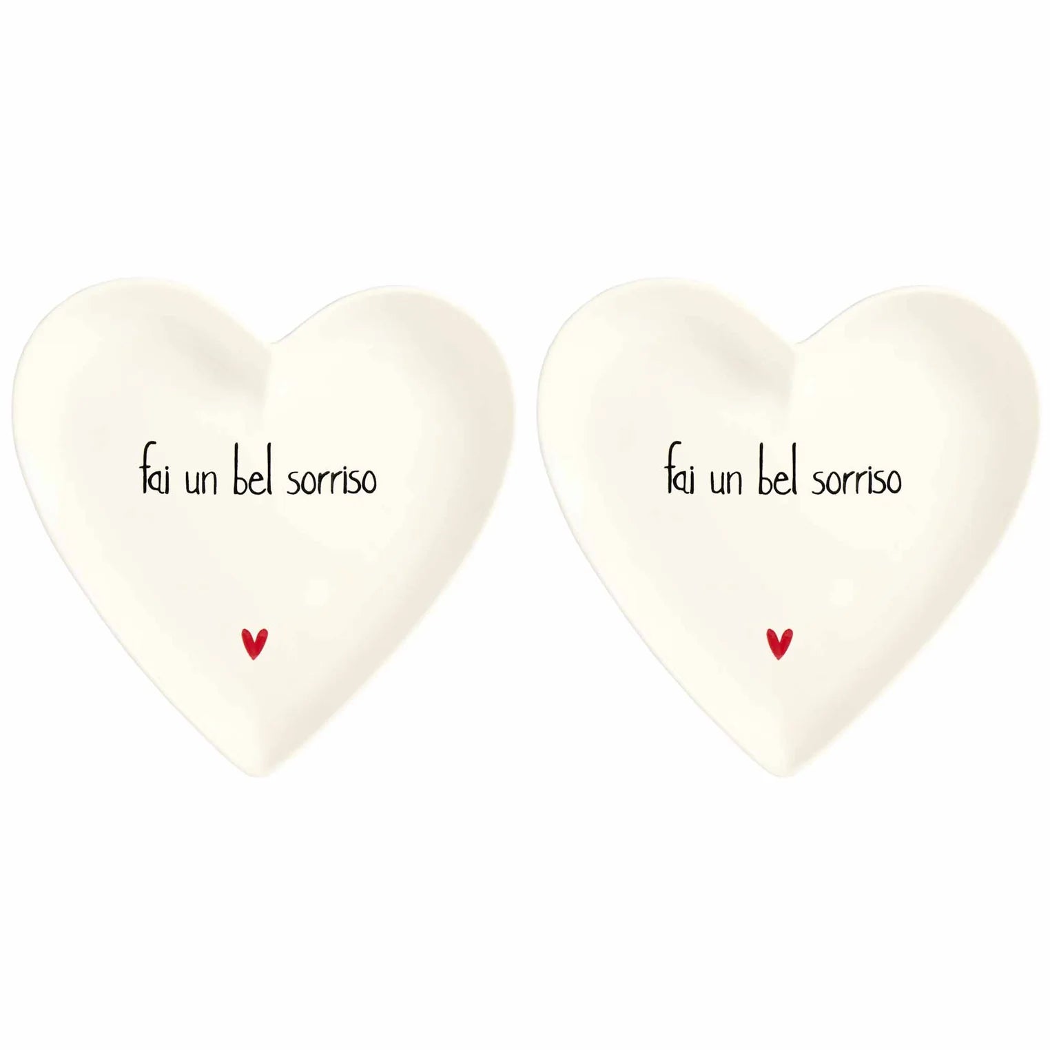 Set 2 piatti cuore Fai un bel sorriso