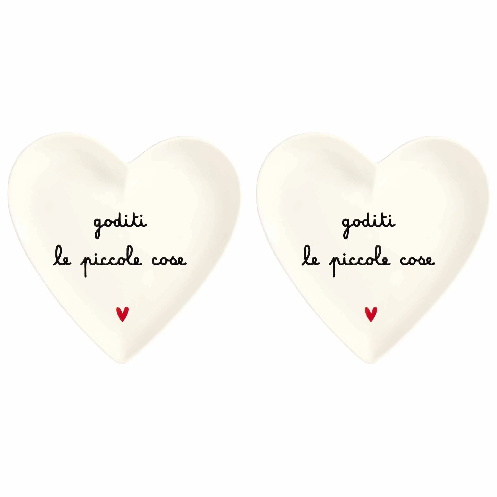 Set 2 piatti cuore Goditi le piccole cose