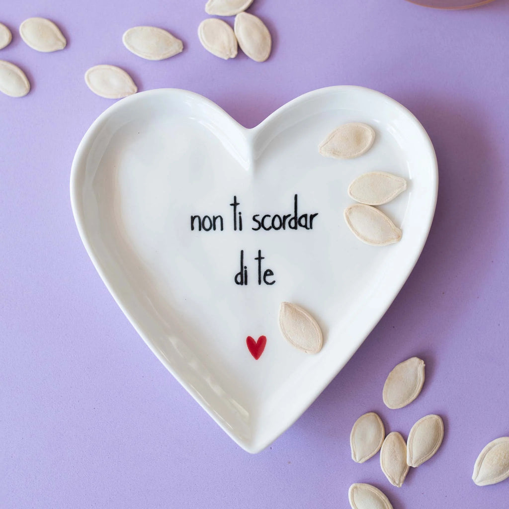 Set 2 piatti cuore Non ti scordar di te