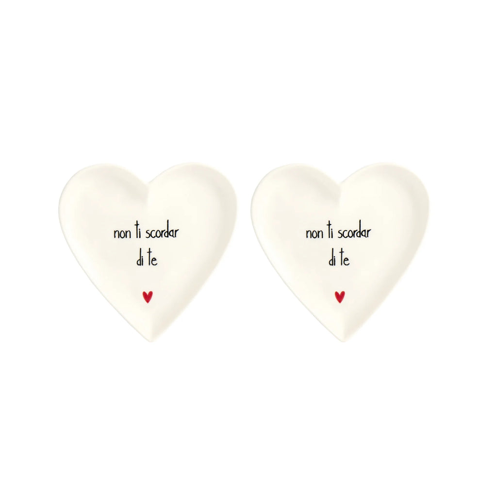 Set 2 piatti cuore Non ti scordar di te