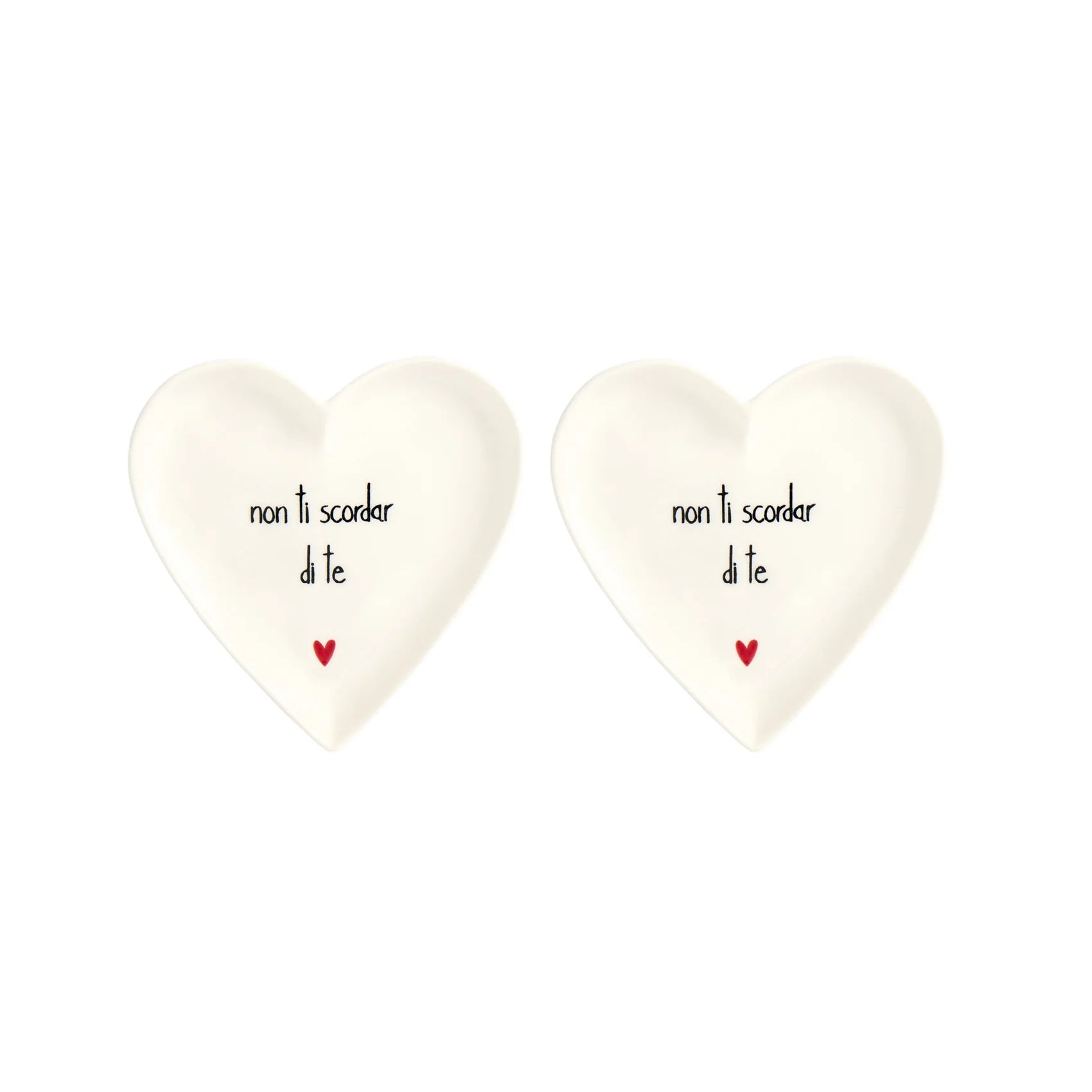 Set 2 piatti cuore Non ti scordar di te