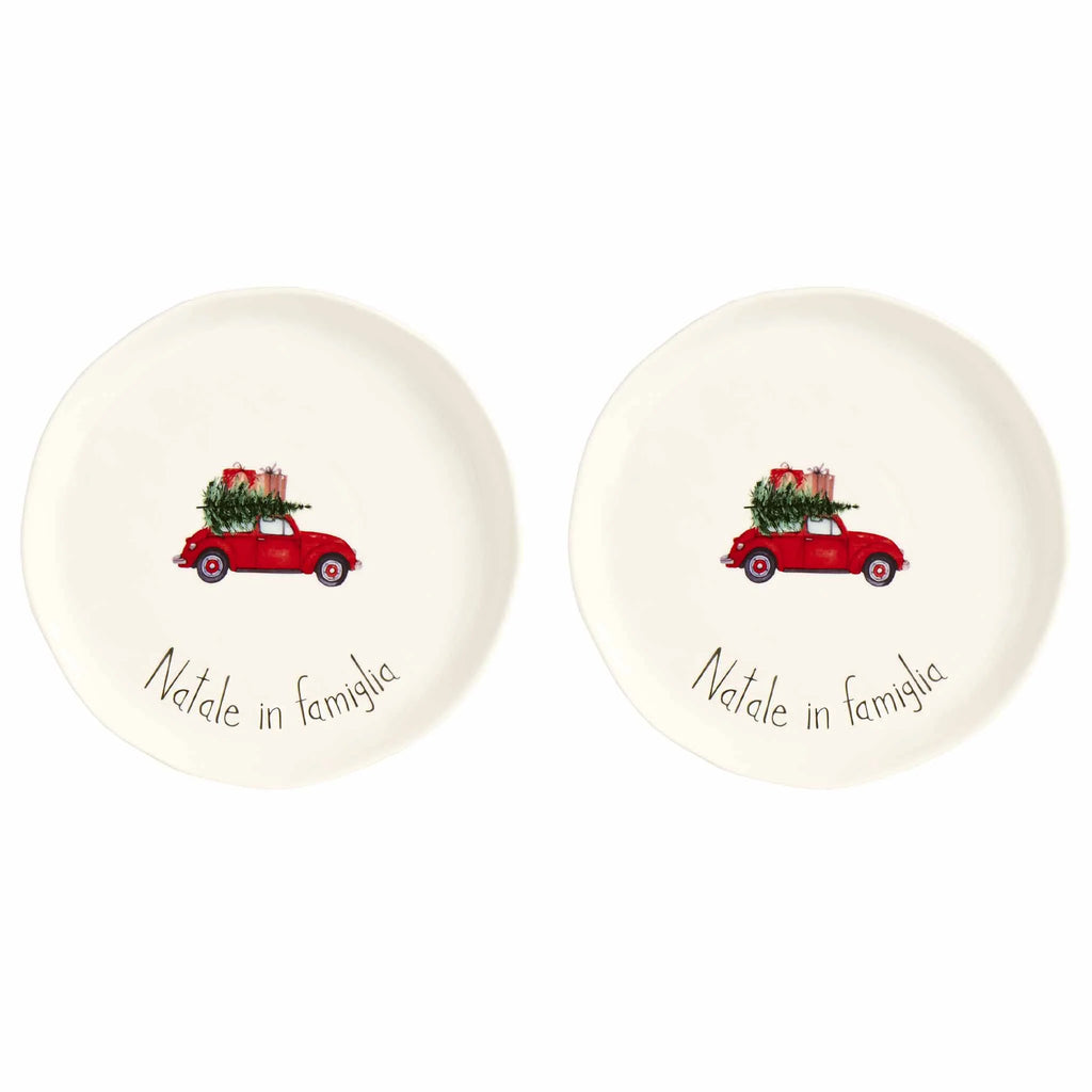 Set 2 piatti dessert Natale in famiglia