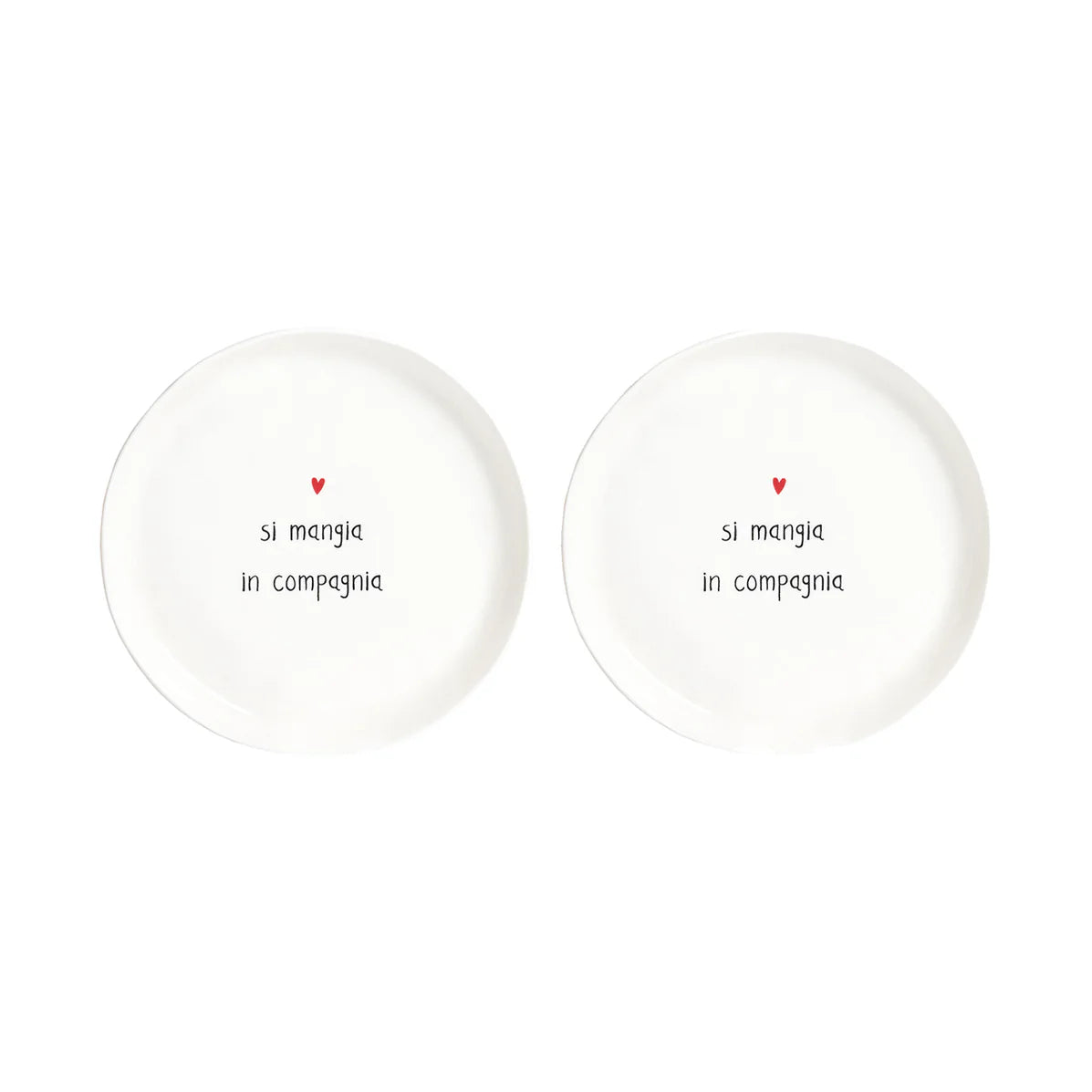 Set 2 piatti cuore Si mangia in compagnia