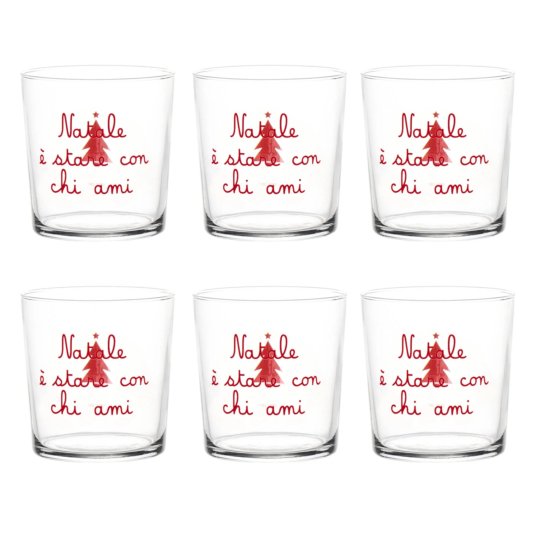 Set 6 bicchieri Natale è stare con chi ami