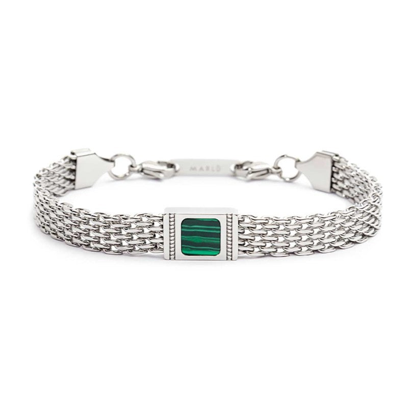 Bracciale con pietra centrale catena mesh