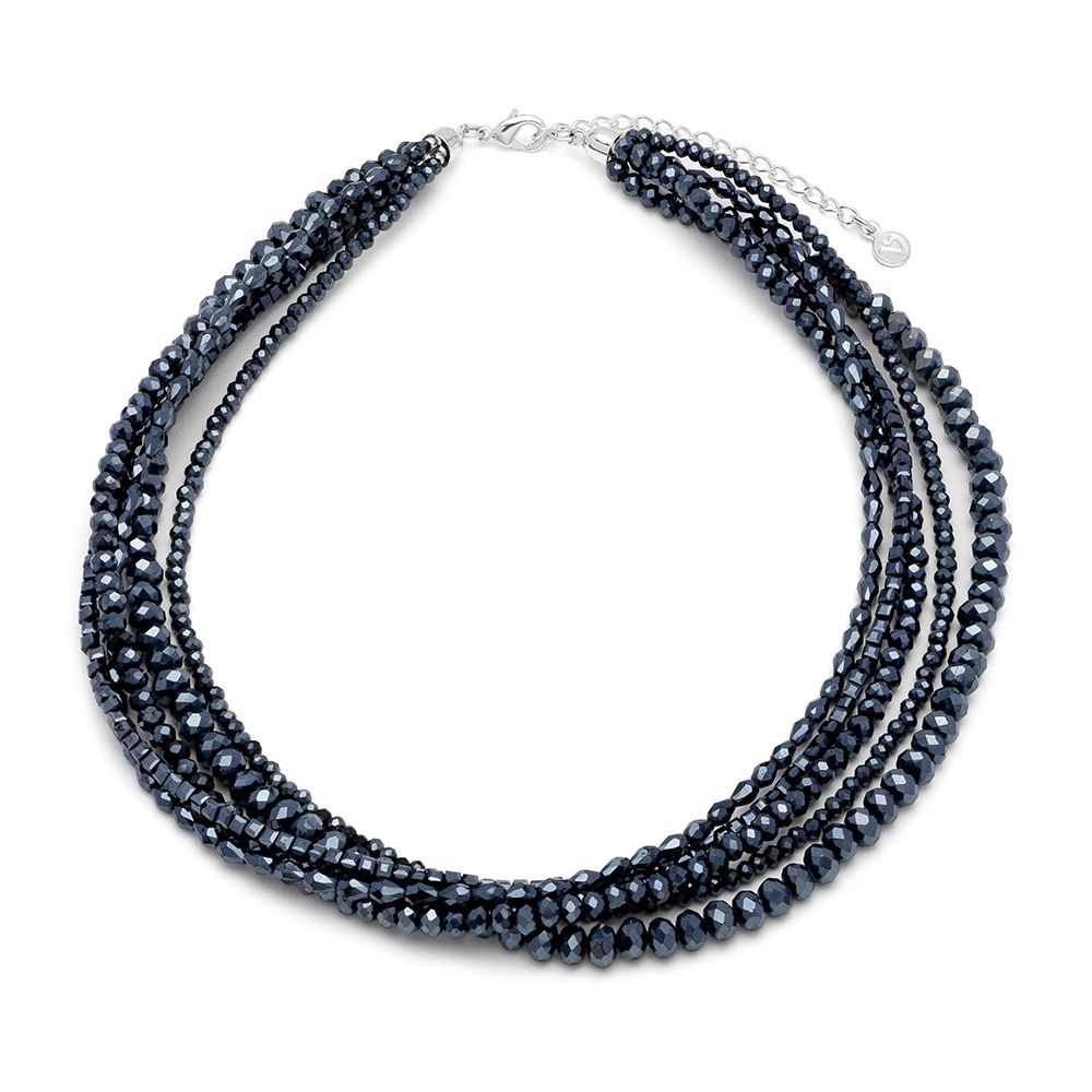 Collana multifilo blu notte