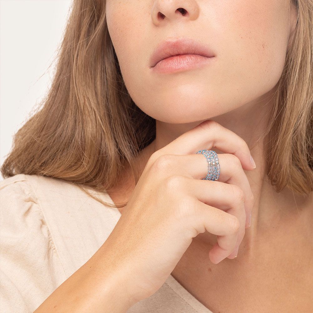 Anello molla mini perline