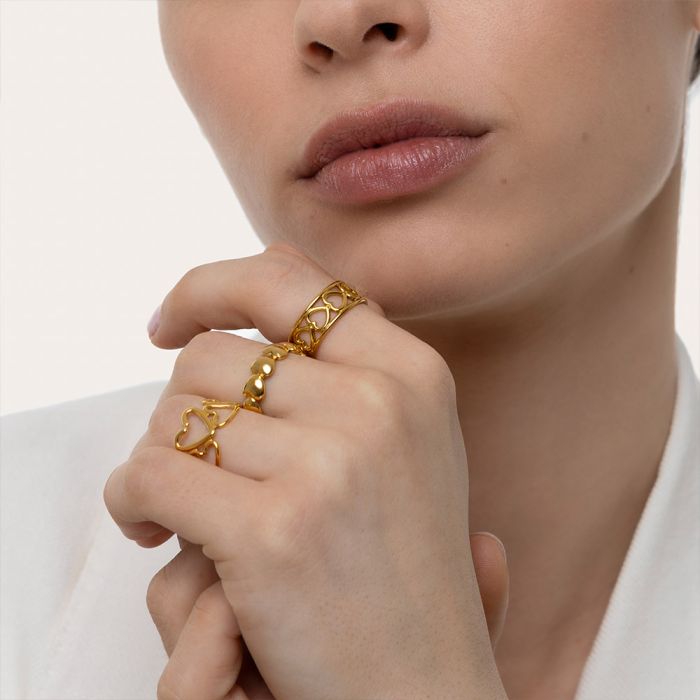 Anello cuore motif