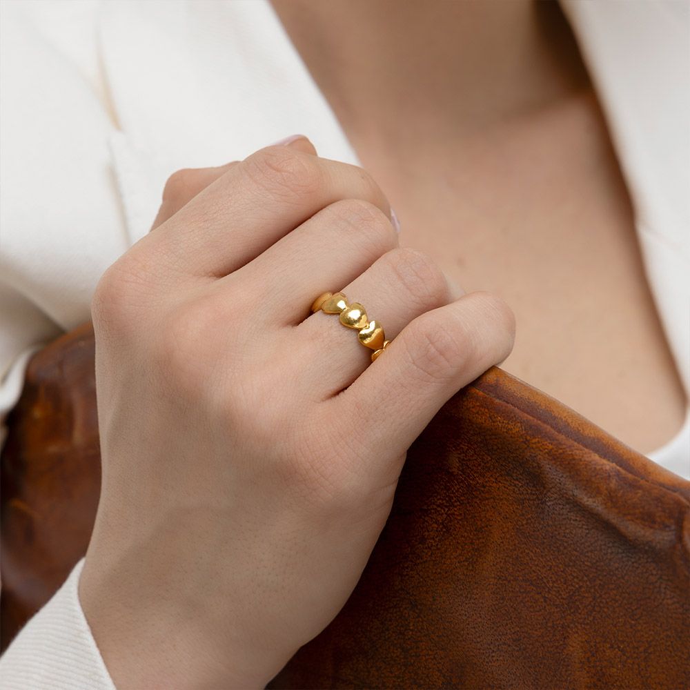 Anello cuori bold