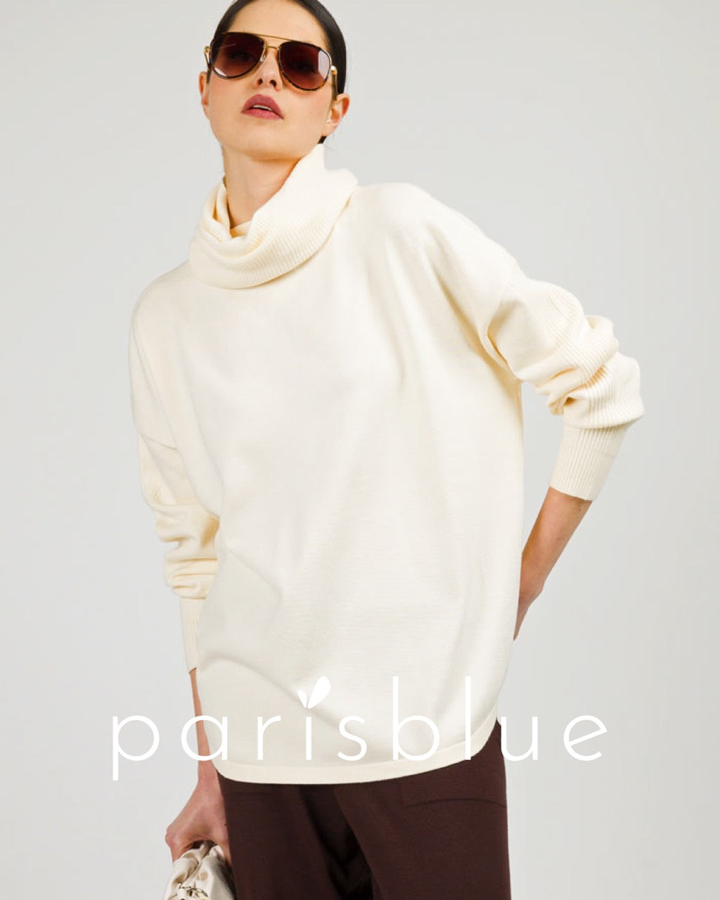 Maglione con collo removibile