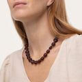 Collana cuori - ambra scura