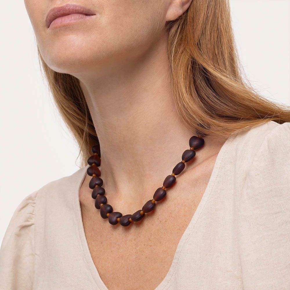 Collana cuori - ambra scura