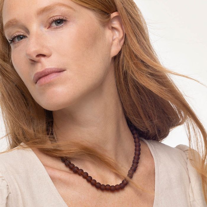 Collana beads - ambra scura