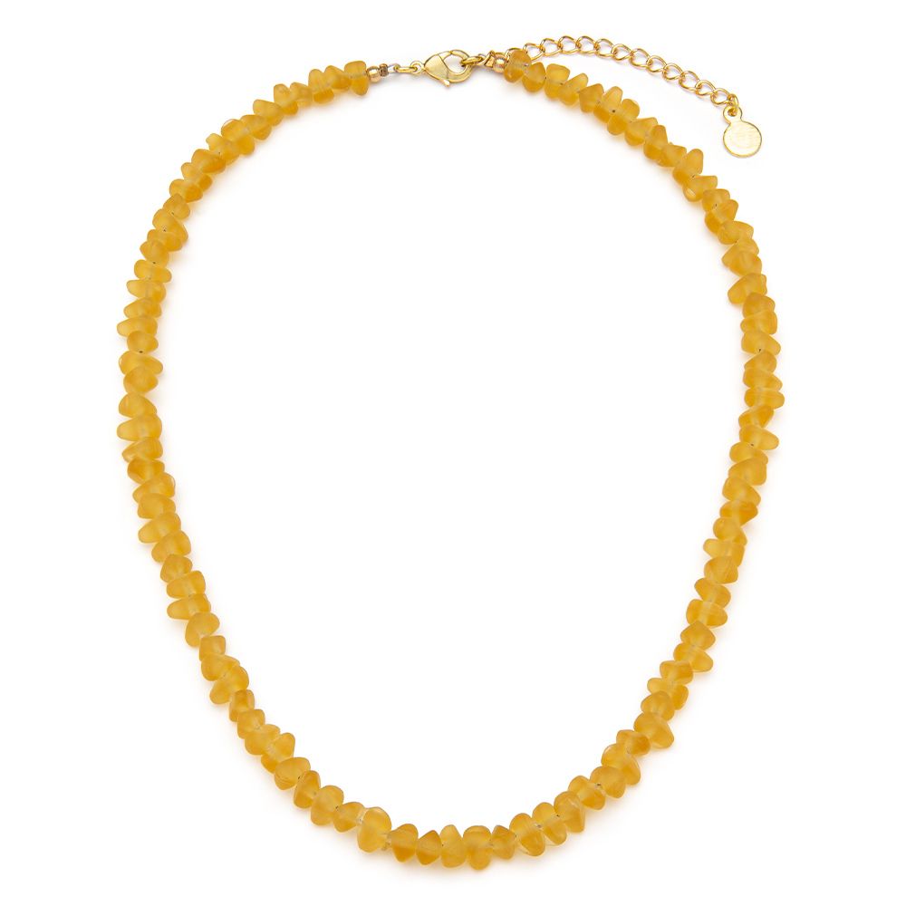 Collana beads irregolari - ambra chiara
