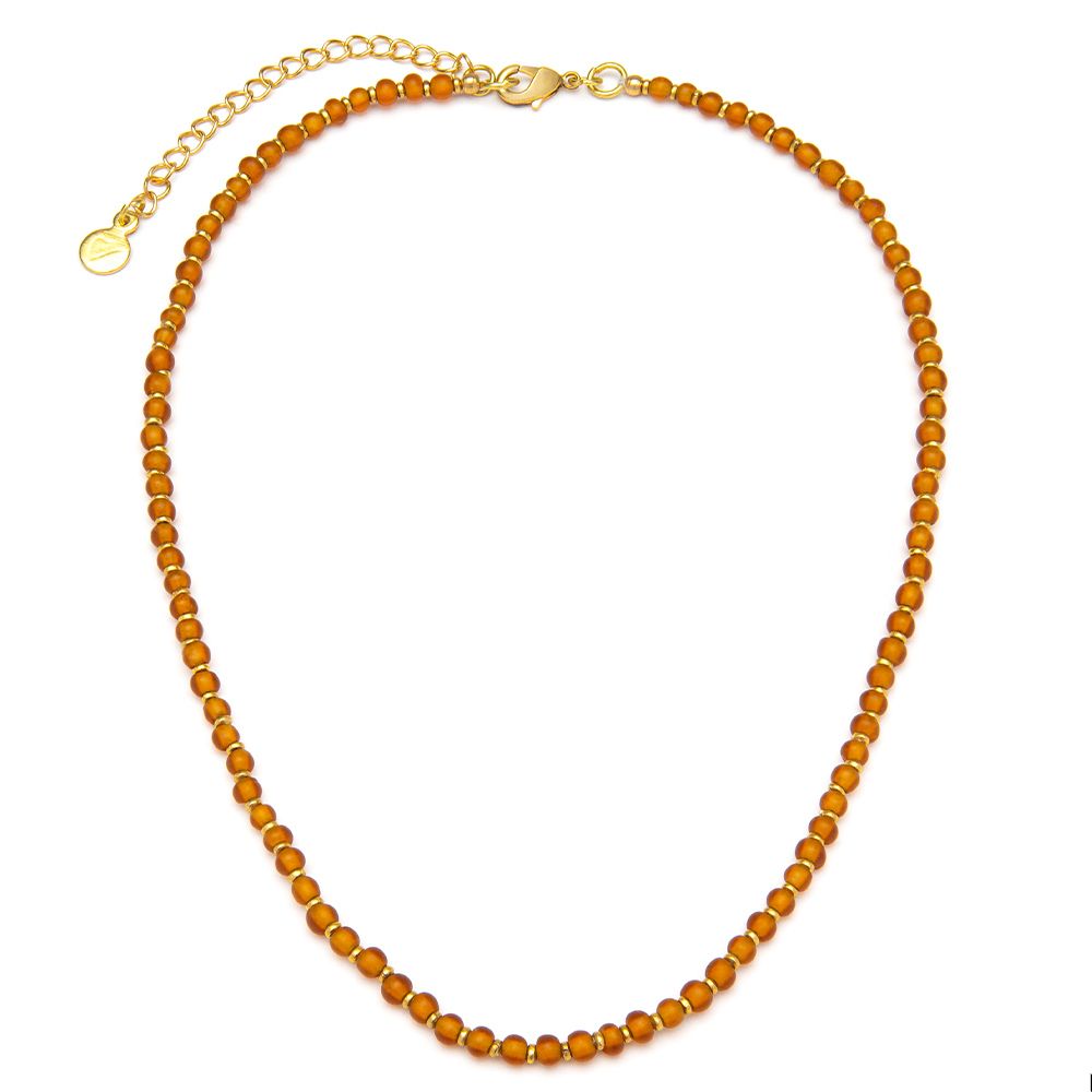 Collana perline - ambra scura