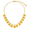 Collana pendenti cuori - ambra chiara