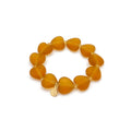 Bracciale elastico cuori - ambra chiara