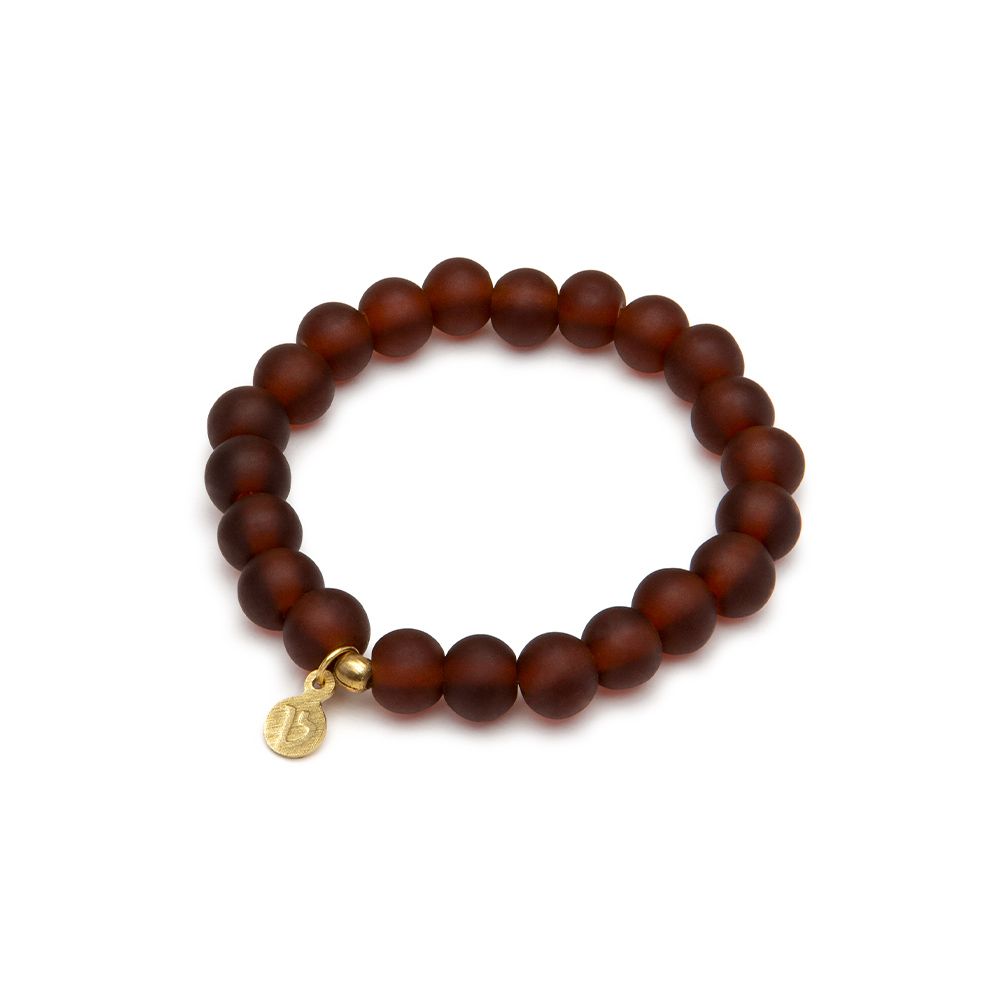 Bracciale elastico beads medie - ambra scura