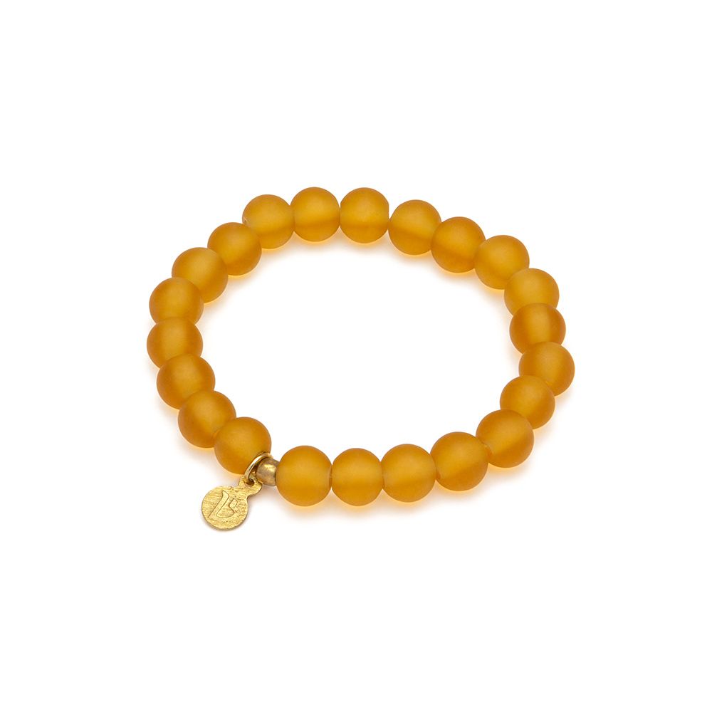 Bracciale elastico beads medie - ambra chiara