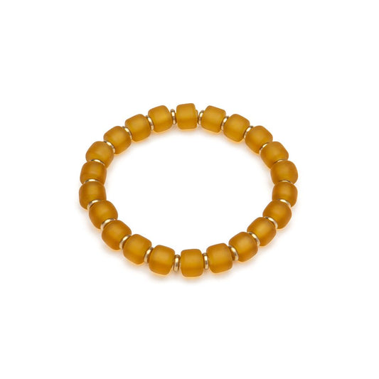 Bracciale elastico cilindrici - ambra chiara