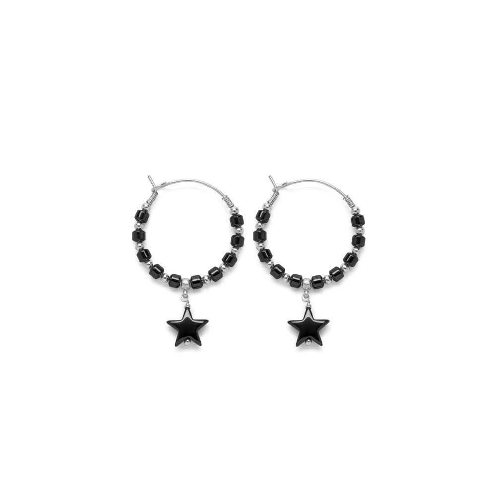 Orecchini stella pendente ematite