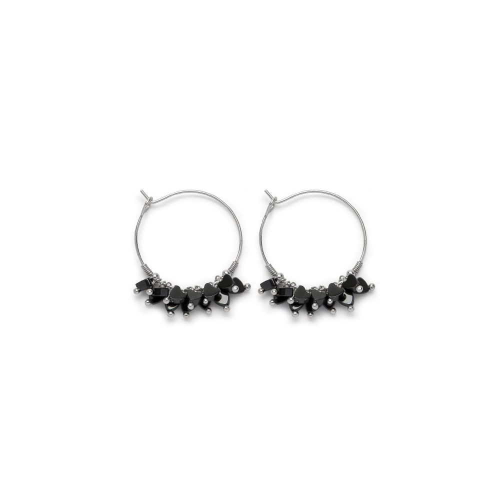 Orecchini micro cuore ematite