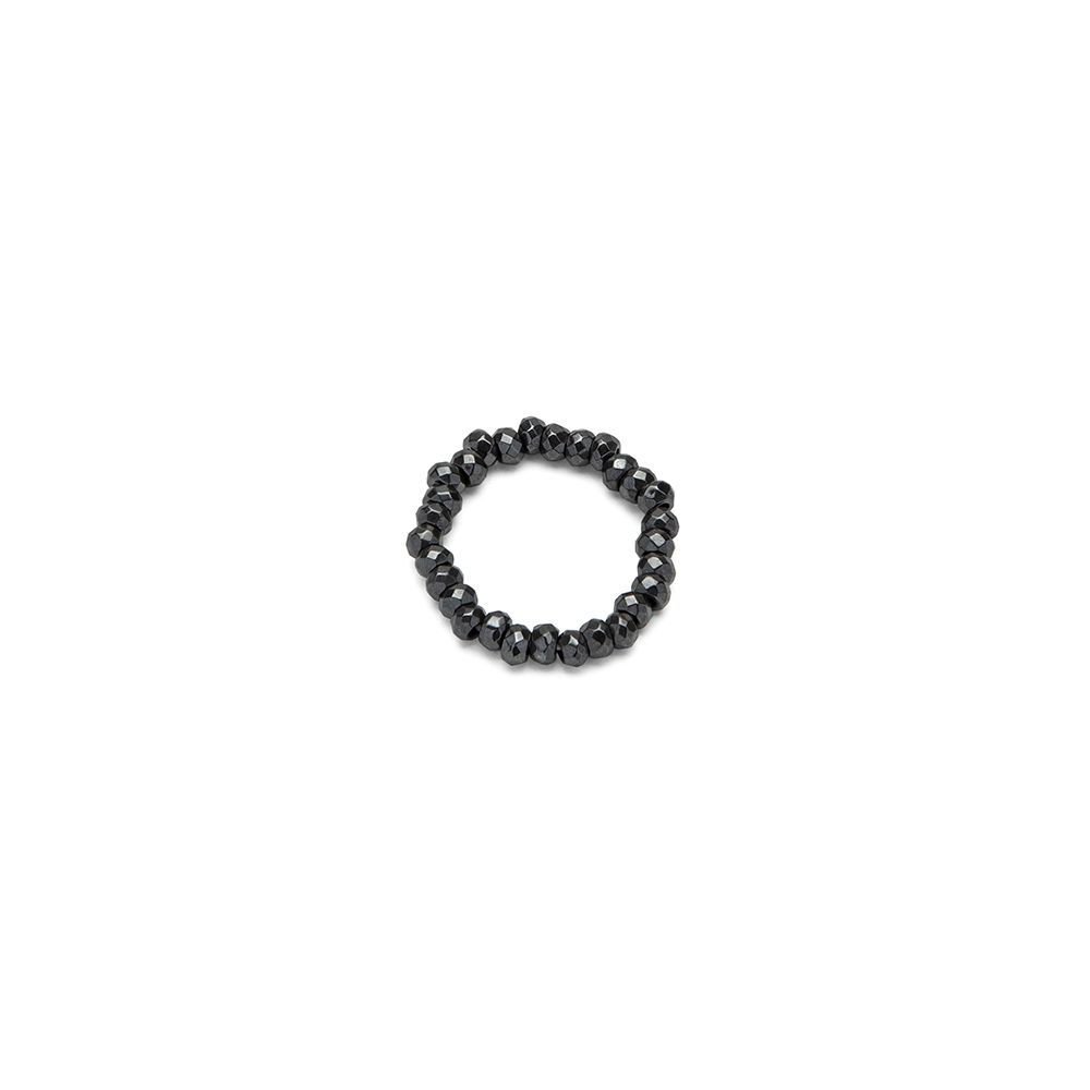 Anello elastico cuore pendente ematite