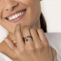 Anello elastico stella pendente ematite